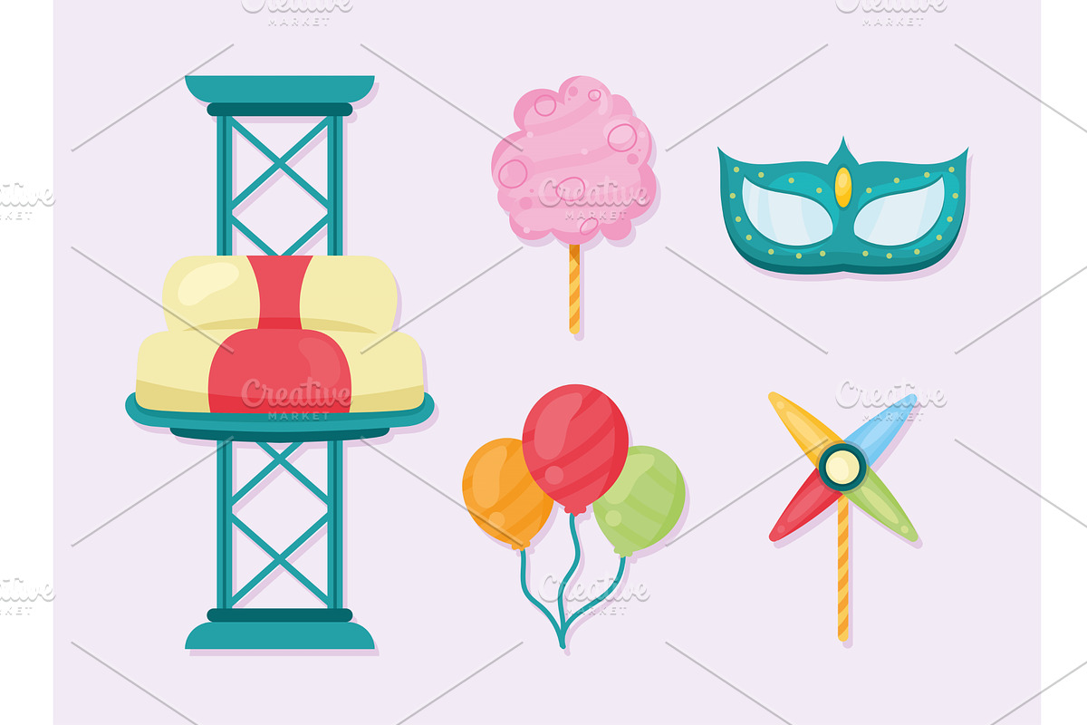 amusement park designs, an Object Illustration by studiogstock