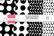 Black & White brush marks paper pack, a Pattern Graphic by Katy Clemmans (Thumbnail 4 of 5)