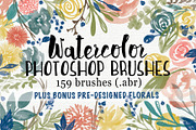 Watercolor Floral Garden PS Brushes, a Brush Add-On by La Bella Rue (Thumbnail 1 of 10)