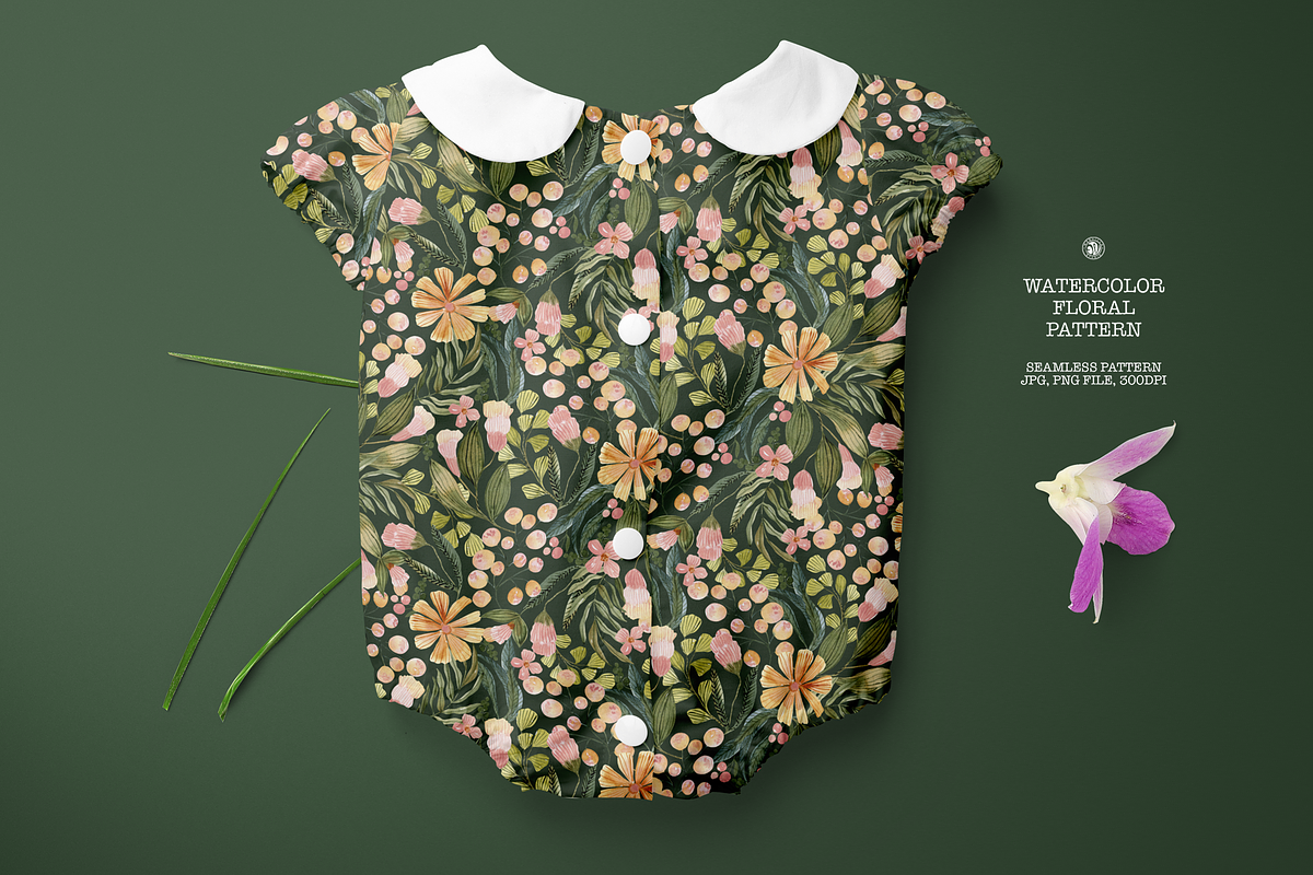 Green Watercolor Pattern, a Pattern Graphic by Webvilla Studio