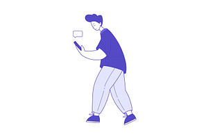 Man Character Walking with, a Person Illustration by TopVectors