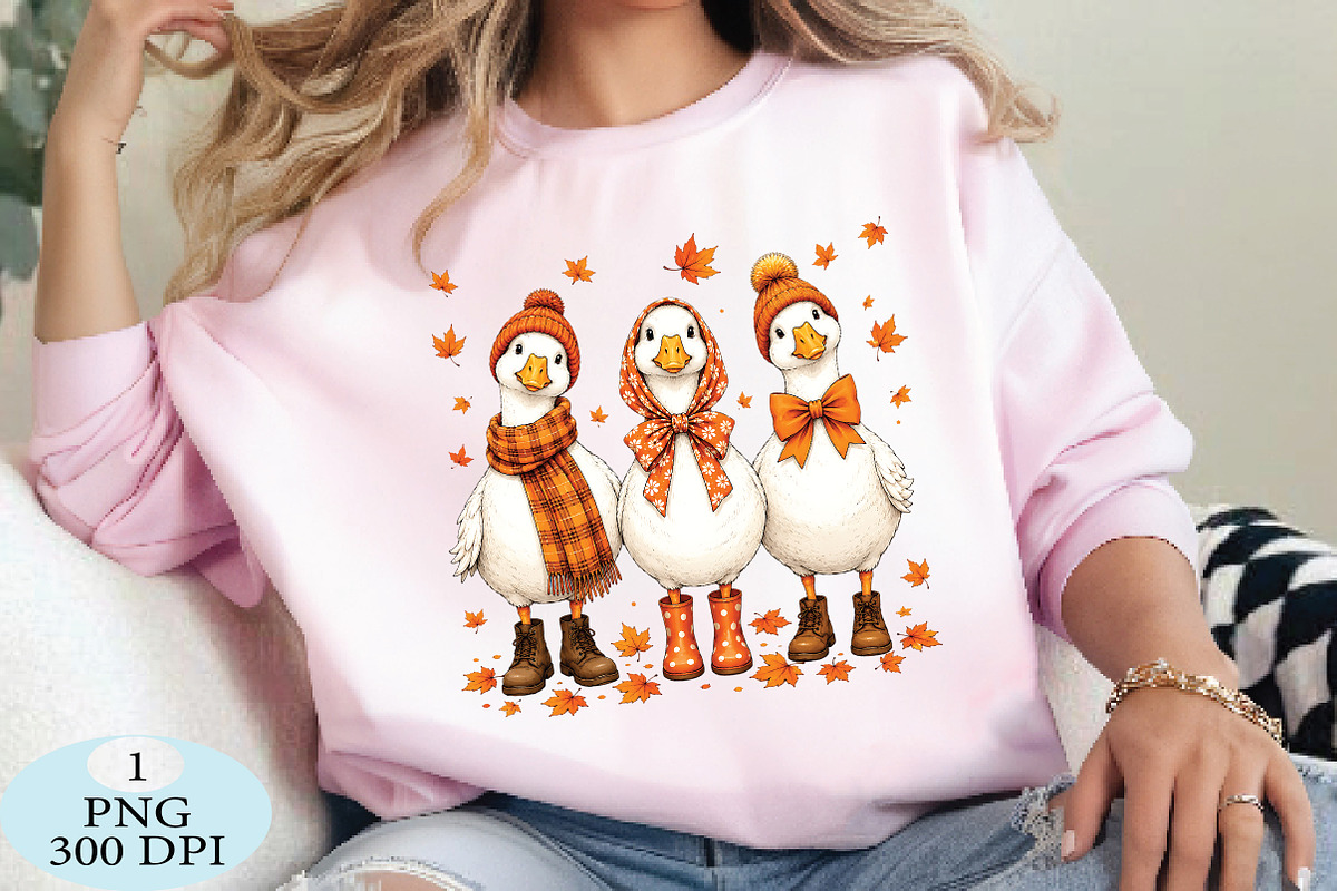 Autumn Geese In Cozy PNG, a Seasonal Illustration by Daily.Designs (Photo 3 of 5)