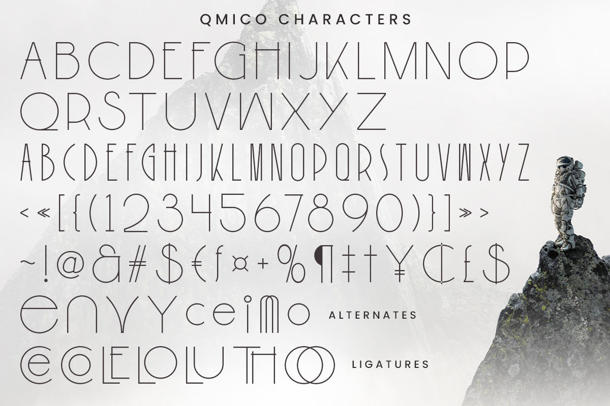 Qmico - Modern Minimal Art Deco Font, a Sans Serif Font by roomspace creative lab (Photo 10 of 11)