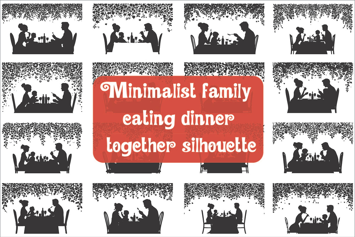 Minimalist family eating dinner, an Illustration by Amazin_art (Photo 1 of 17)