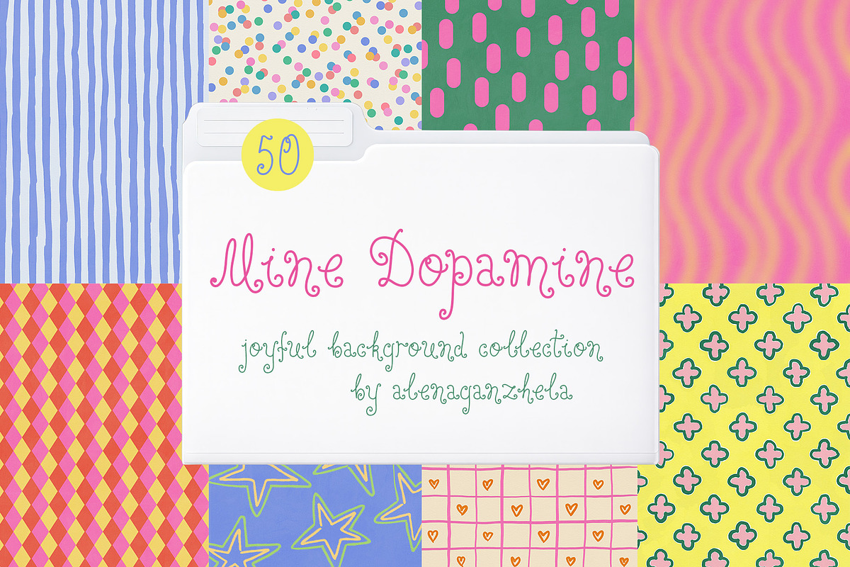 Mine Dopamine hand-drawn backgrounds, a Background Graphic by alenaganzhela (Photo 1 of 8)
