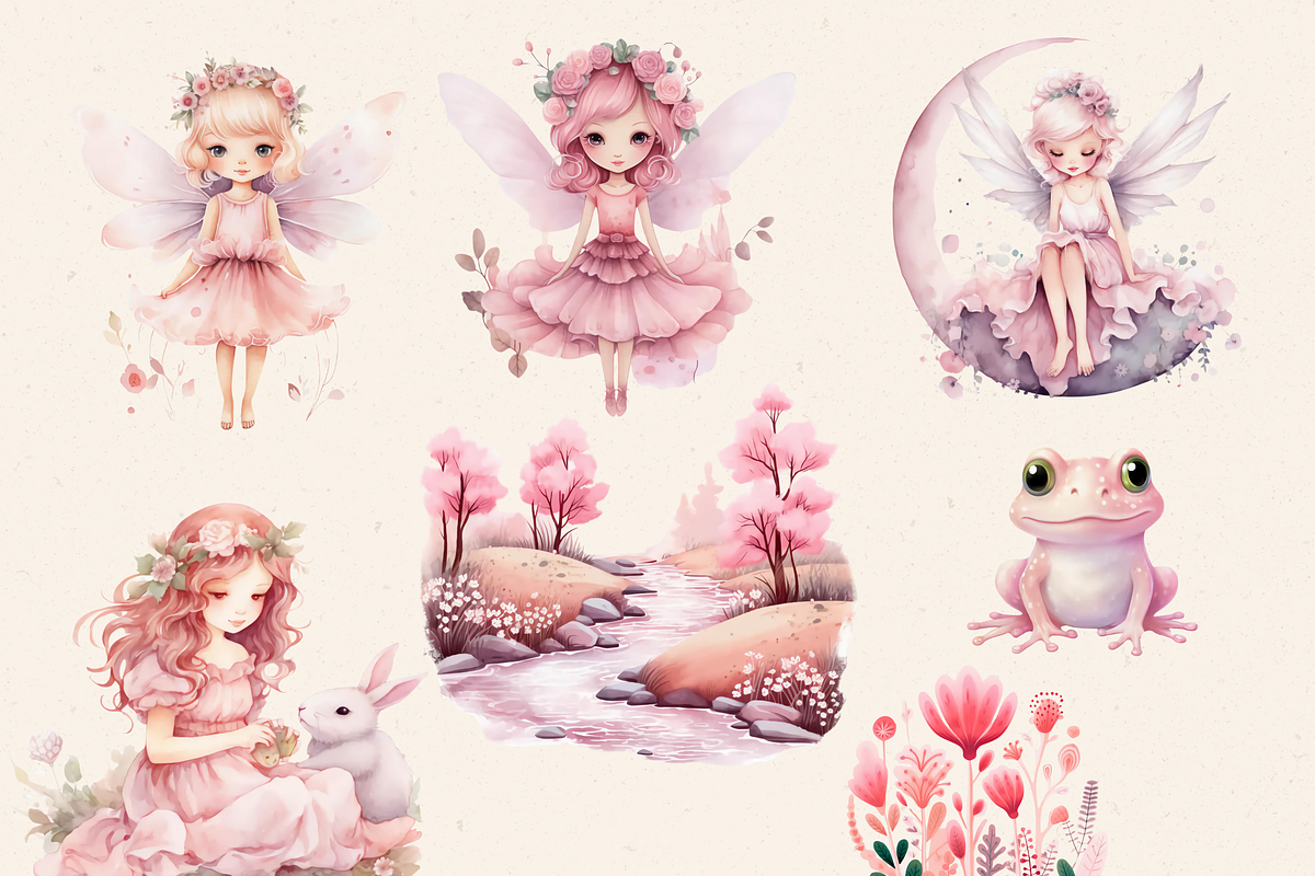 PINK ENCHANTED FOREST CLIPART PACK, a Person Illustration by Daring Digies (Photo 4 of 9)