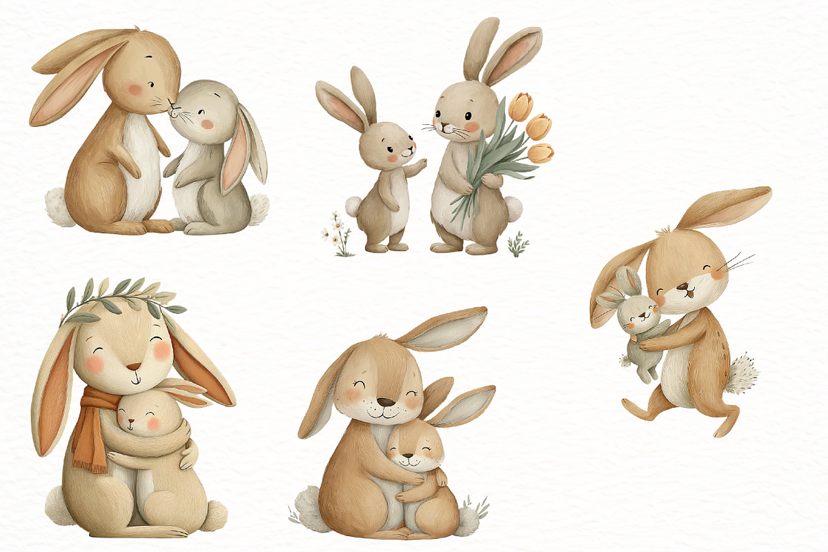 Bunny Mother's Day bunny Clipart, an Illustration by Designworld (Photo 5 of 8)