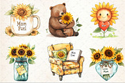 Sunflower Mother’s Day Clipart Bundl, a Seasonal Illustration by Rose Art (Thumbnail 2 of 4)