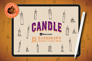 15 Candle Halloween Stamp Brushes