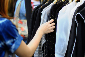 Shopping at flea market