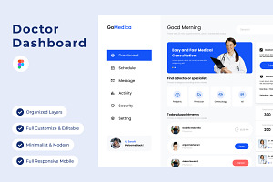 GoMedica - Doctor Dashboard V1, an UI Kit Template by twinstd