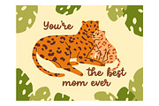 Happy Mothers day cards with animals, a Background Graphic by Good Studio (Thumbnail 6 of 10)
