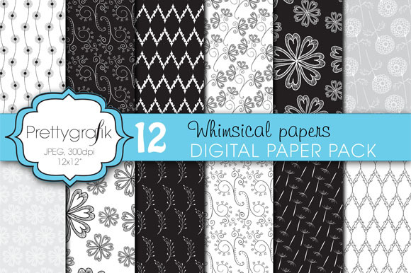 wedding floral digital paper preview 3