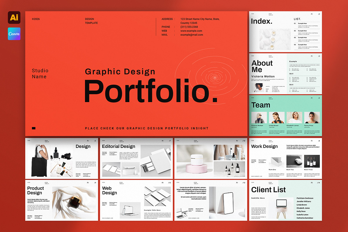 Design Portfolio Presentation, a Presentation Template by E-Type (Photo 1 of 5)