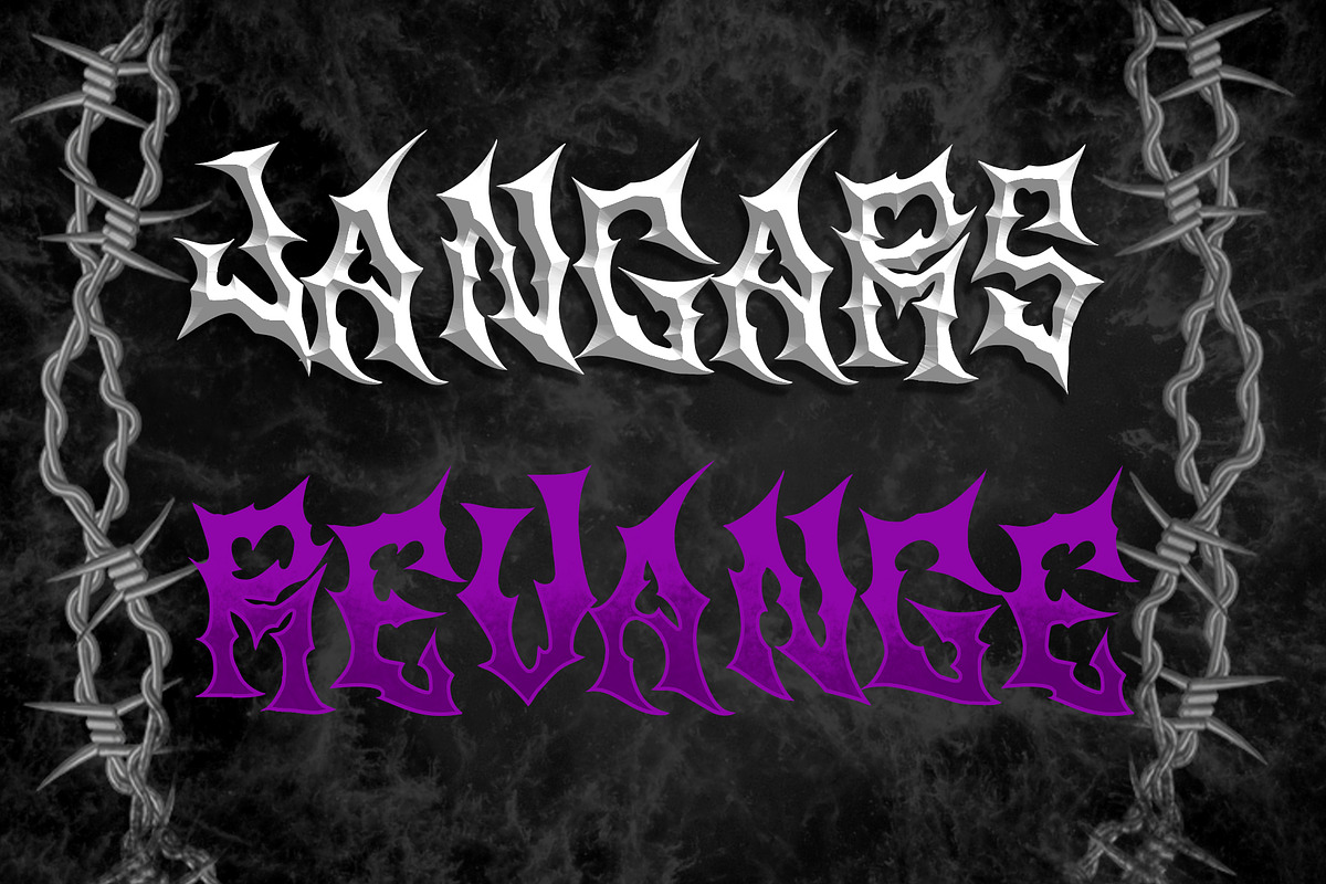 BERINGAS Modern Metal Horror Font, a Blackletter Font by dansdesign (Photo 4 of 8)