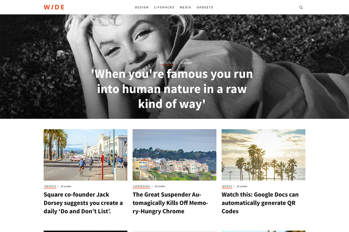 WIDE Magazine&Blog Template, a Websites & App Template by UI Store (Photo 2 of 3)