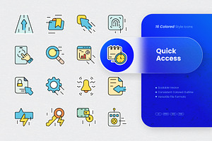 Quick Access Colored Icons, an Outline Icon by cidcud_graphic