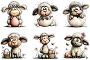 Whimsical Easter Sheep Clipart, an Illustration by Sublimation Artist (Thumbnail 4 of 7)