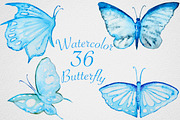 Watercolor Butterfly set #1, an Object Graphic by IvanFet (Thumbnail 1 of 8)