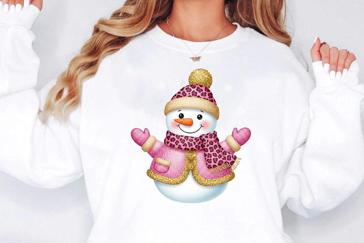 Pink Leopard Snowman Glitter Png, an Illustration by Designworld (Photo 2 of 5)