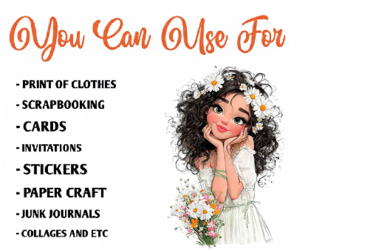 Whimsical Daisy Flower Girls, a Seasonal Illustration by CreationArt (Photo 5 of 7)