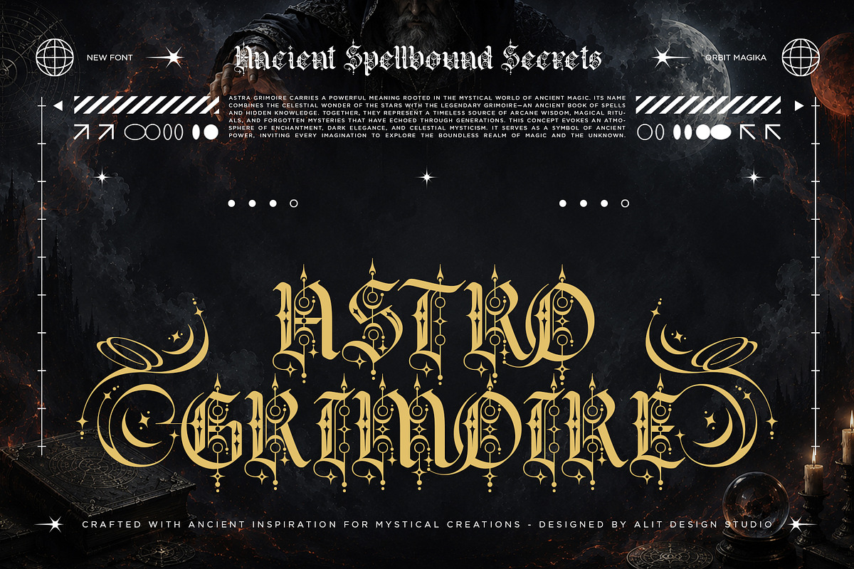 Orbit Magika Typeface, a Blackletter Font by alit design (Photo 5 of 17)