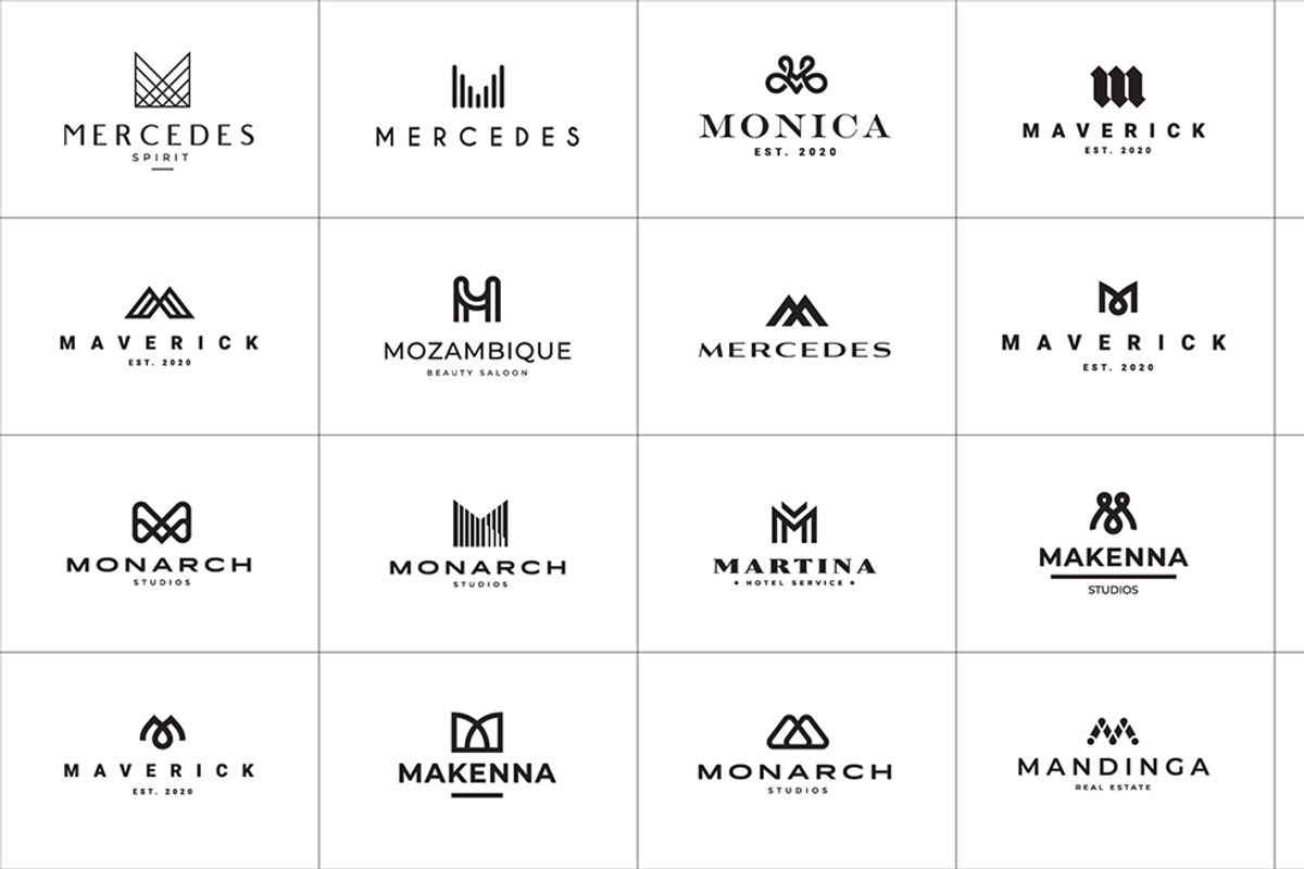 M Letter Logo Bundle Monogram Set, a Branding & Logo Template by Template Dealer (Photo 3 of 44)