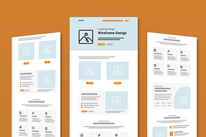 Modern Landing Page Wireframe, a Landing Page Template by MightyDesign