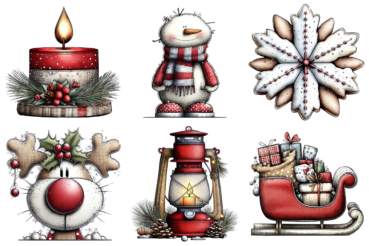 Christmas Clipart Bundle, an Illustration by Daily.Designs (Photo 3 of 5)