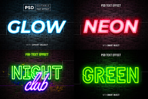 glow neon text effect bundle