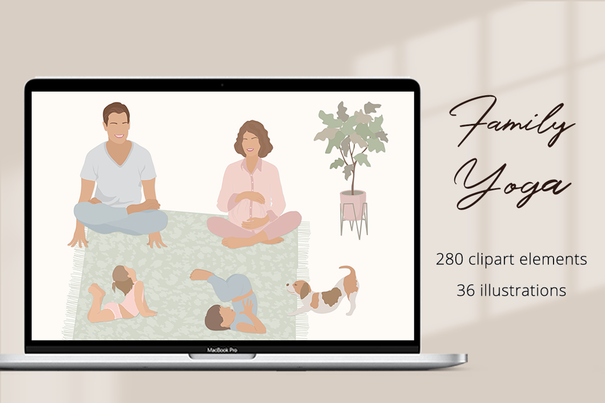 Family Yoga 2 Illustration Set, a Sport Illustration by Irena Art (Photo 1 of 14)
