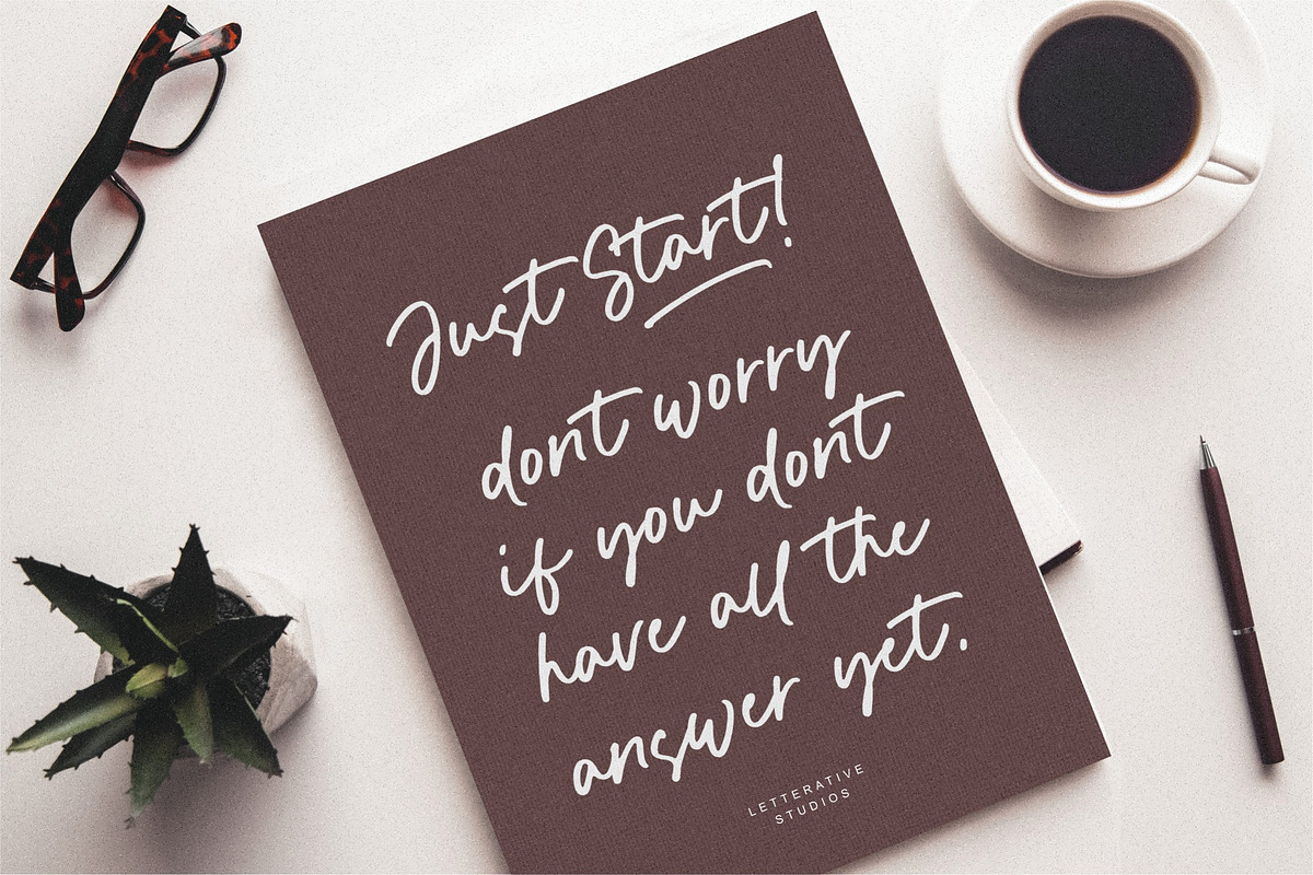Humble Monster - Calligraphy Font, a Script Font by Letterative Studio (Photo 4 of 5)