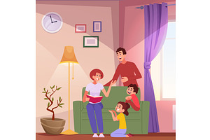 Happy family. parents spend time, a Person Illustration by Onyx