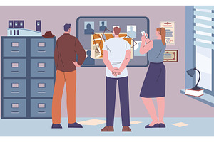 Group detectives in office looking, a Person Illustration by Valerie Bodnar