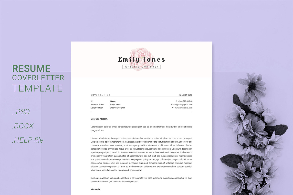 Water Color CV-Resume Tempalate *C, a Resume Template by Showy68 Template (Photo 3 of 3)