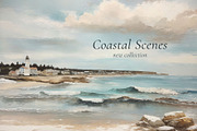 Seascape Oil Painting 'Sailboat', a Background Graphic by by creative paper (Thumbnail 5 of 16)