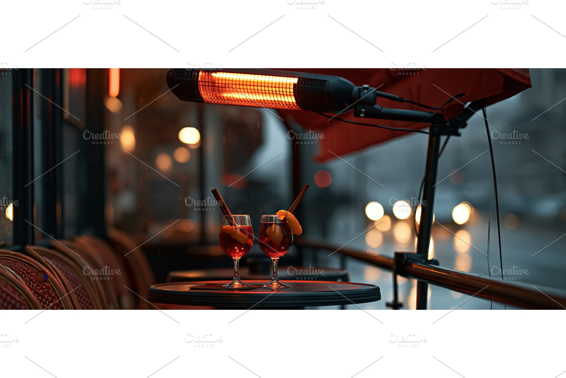 Cozy Outdoor Caf Terrace With Mulled, a Food & Drink Photo by piter.goskov