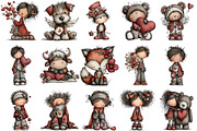 Whimsical Valentine's Clipart, an Illustration by OK Design (Thumbnail 3 of 6)