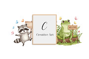 Watercolor Animal Holding A Sign Png, an Illustration by Creative Art (Thumbnail 10 of 10)