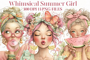 Whimsical summer girl clipart, an Illustration by Designworld (Thumbnail 1 of 7)
