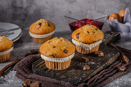 Homemade chocolate muffins, a Food & Drink Photo by Stepanek Photography