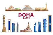 Doha ( QATAR ) skyline. Vector, a Work Illustration by Sky and glass (Thumbnail 3 of 4)