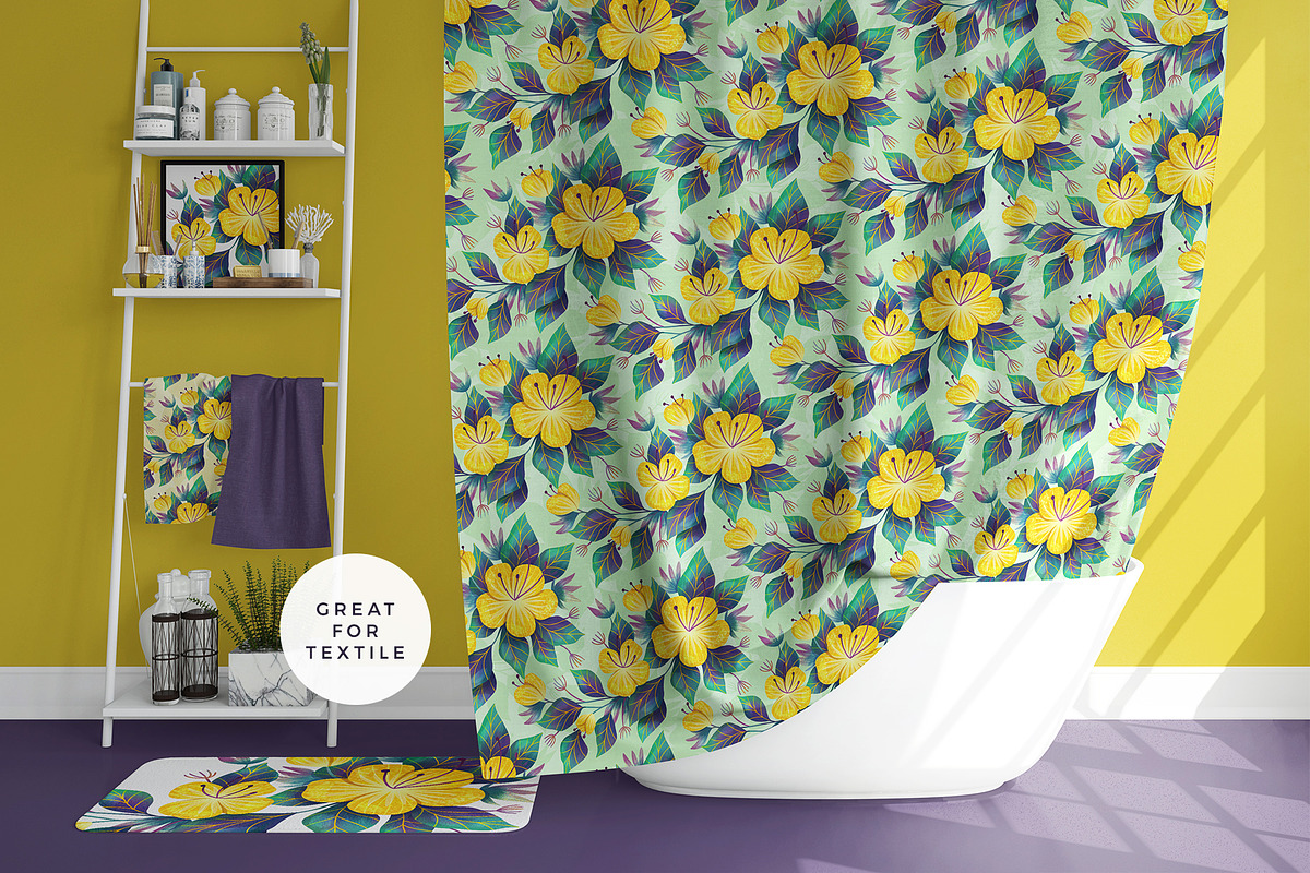 Yellow Garden Floral Pattern, a Pattern Graphic by Velliniki (Photo 5 of 12)