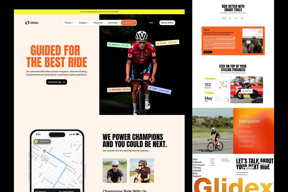 Gildex - Sports Bike Platform, an UI Kit Template by Sans Design