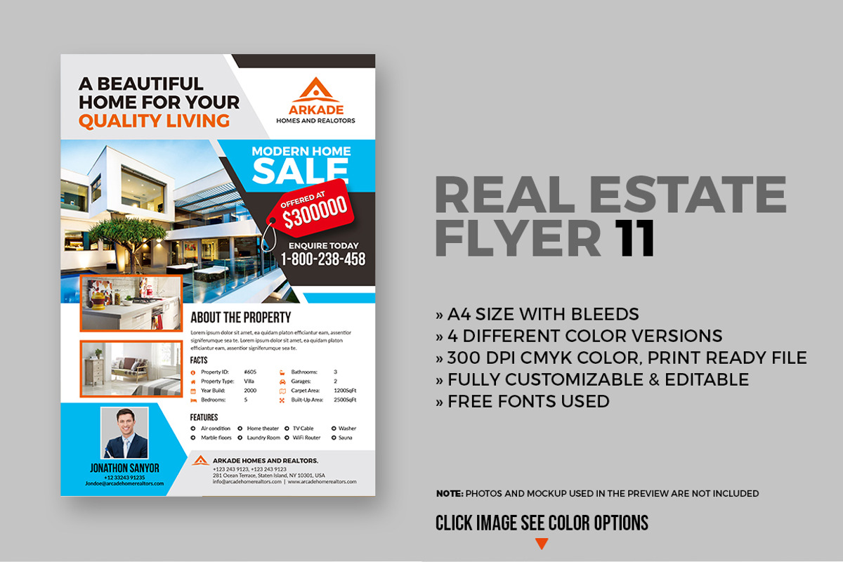 15 Real Estate Flyers Bundle, a Flyer Template by GraphicsEgg (Photo 12 of 16)