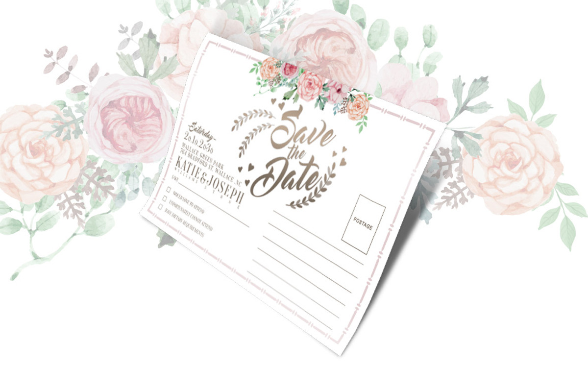 Flower Wedding Invitation, a Card Template by Tiaga (Photo 3 of 4)