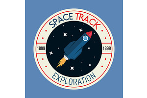 Rocket Space Retro Sticker