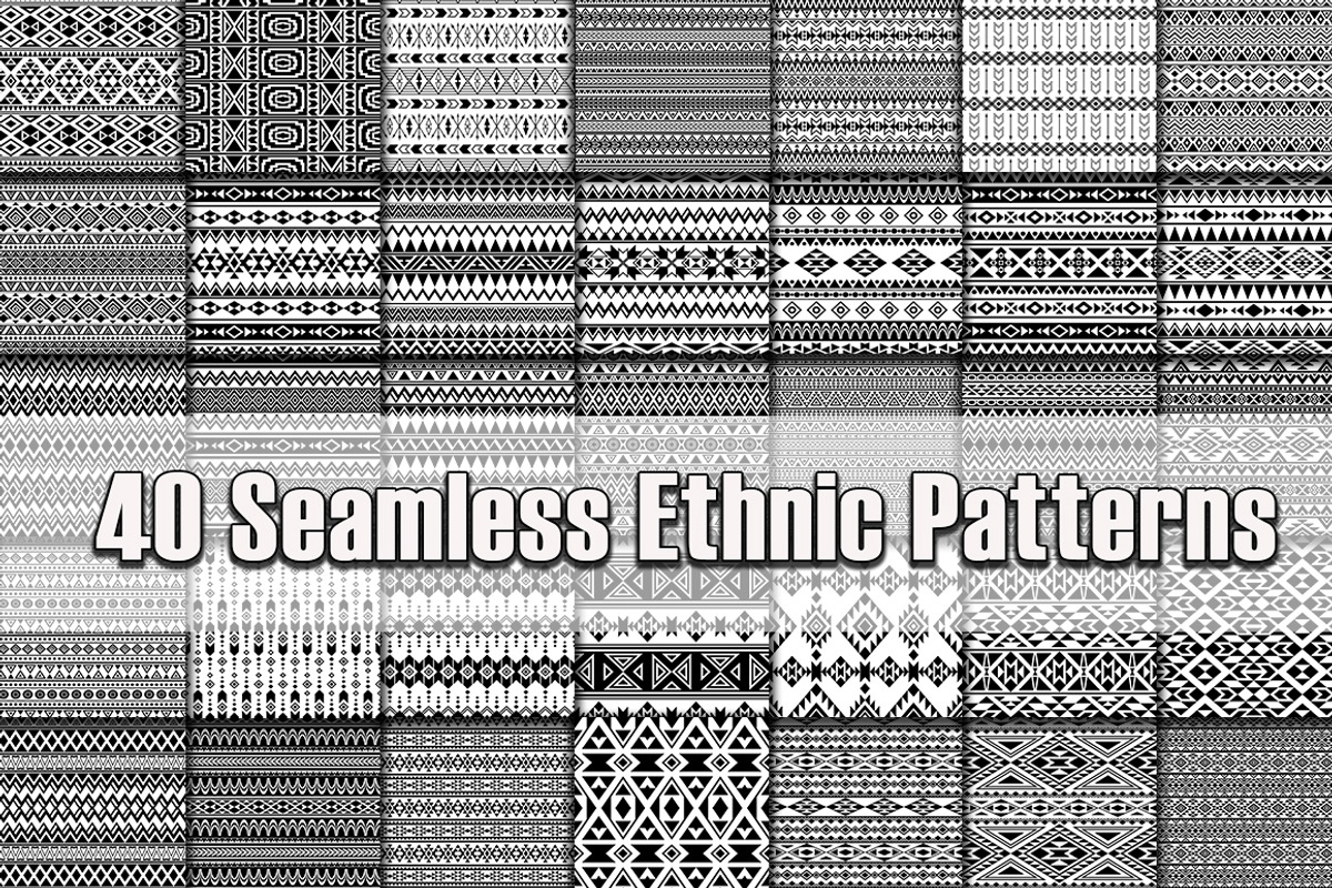 Seamless Ethnic Patterns Set, a Pattern Graphic by Wpadington