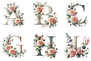A-Z Floral Alphabet Clipart, an Illustration by DreamArtGraphic (Thumbnail 3 of 5)
