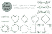 Greenery eucalyptus frames & wreaths, an Object Graphic by MariiaVD (Thumbnail 2 of 9)